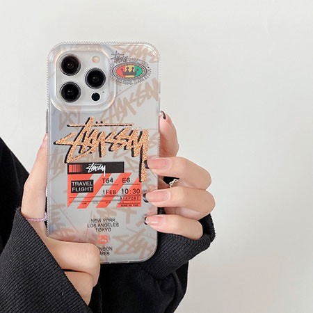 ハイブランド ケース アイホン 15 stussy風 