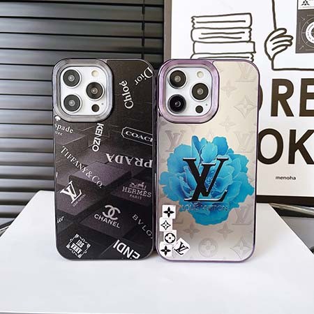 vuitton風 アイホン14プロ スマホケース  マゼンタ