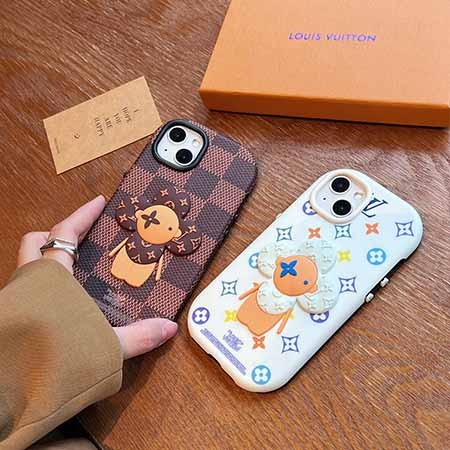 vuitton風 アイフォン 15プロ  オレンジ