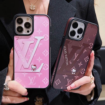 アイフォン 15プラス holle kitty風 カバー  ペンダント付き