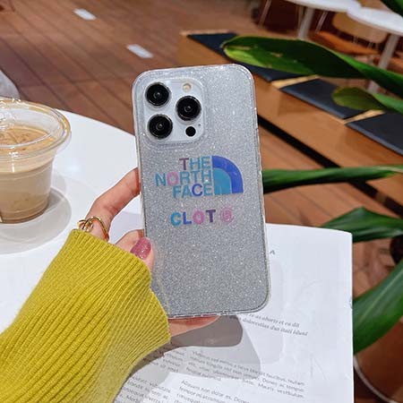 マゼンタ アイホン 15pro スマホケース ザ・ノース・フェイス風 