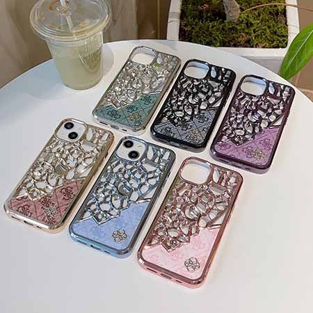カップル ハイブランド スマホケース アイフォン 15pro max guess ゲス 