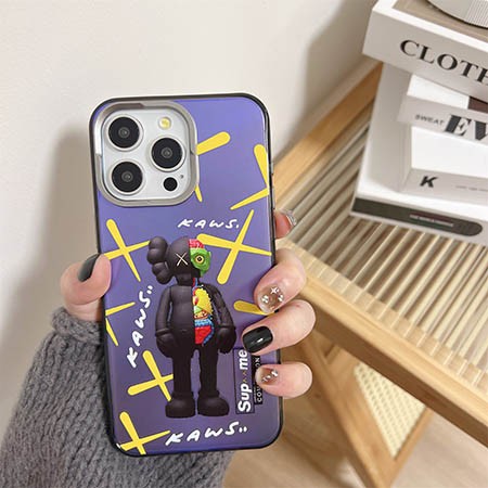 ハイブランド スマホケース iphone15プラス kaws風 