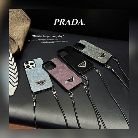 ハイブランド 携帯ケース アイフォン15プロ prada風  小銭入れ