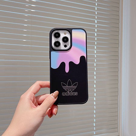 ハイブランド 携帯ケース アイホン 15plus adidas風 