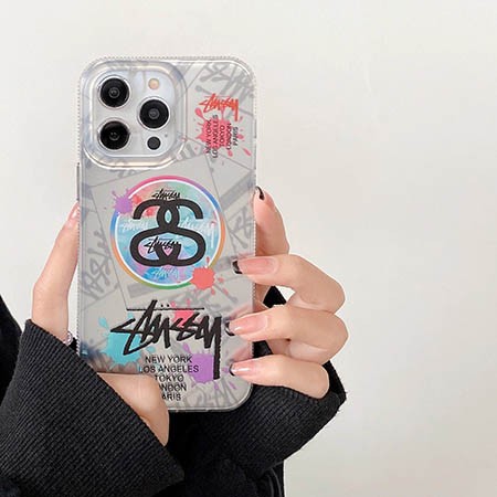 ハイブランド ケース アイホン 15 stussy風 