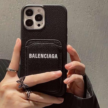 ハイブランド balenciaga風 アイホン12 ケース  マゼンタ
