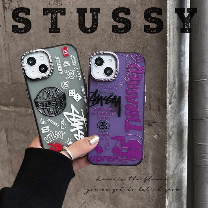 ブランドロゴ アイフォーン 16plus ケース stussy ステューシー